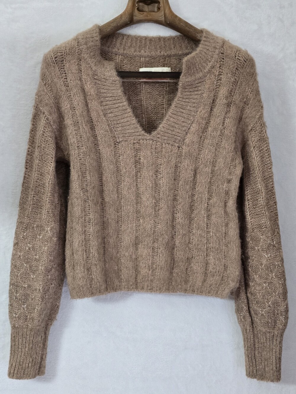 Pilcro Anthropologie Maggie V-Neck Textured Knit Pullover Sweater Sz.XS
